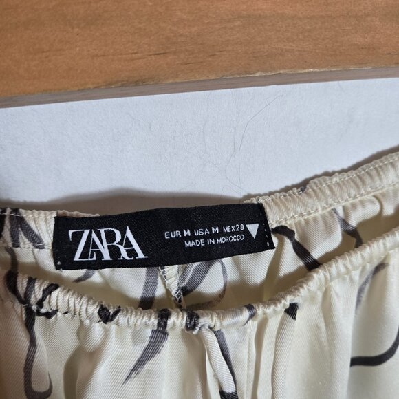 Zara Cream and Black Wide Leg Pants & Top Set - Picture 4 of 11